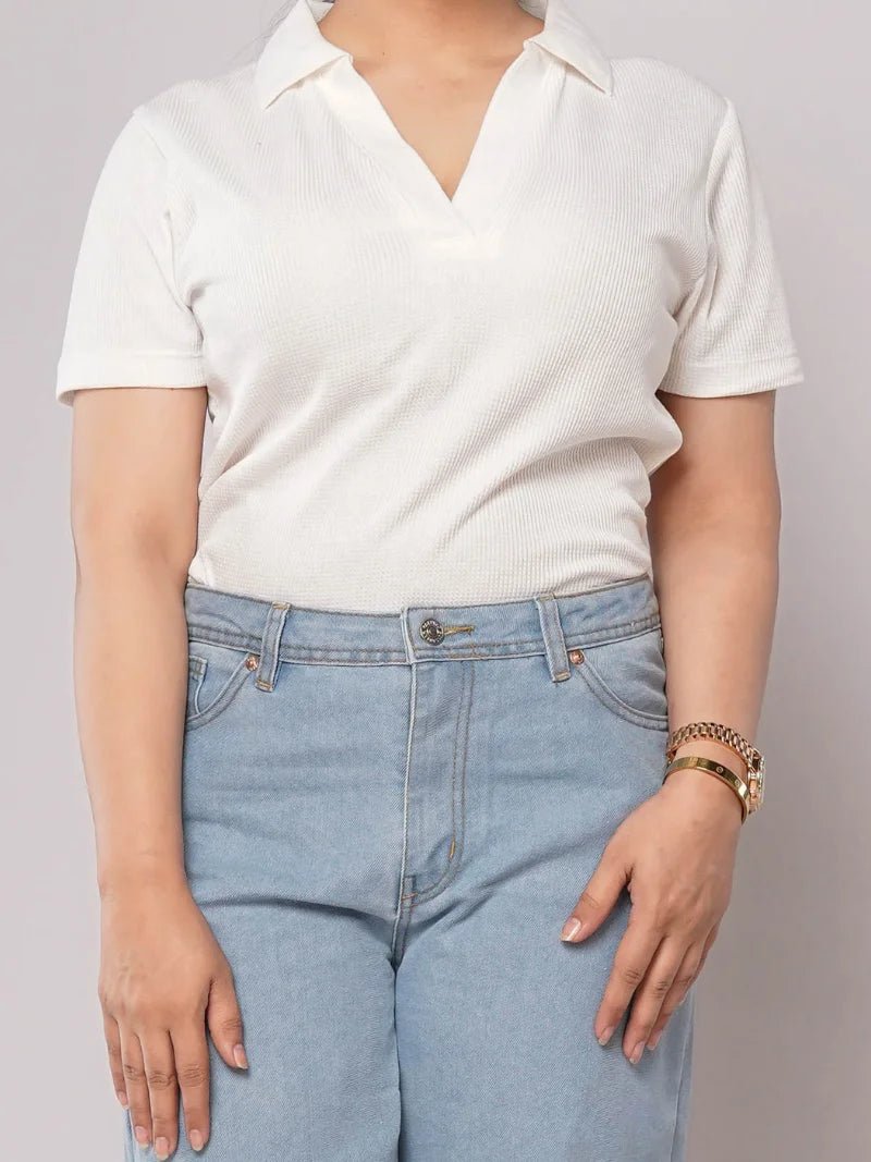 D600 - Light Blue High Waist Wide Leg Jeans