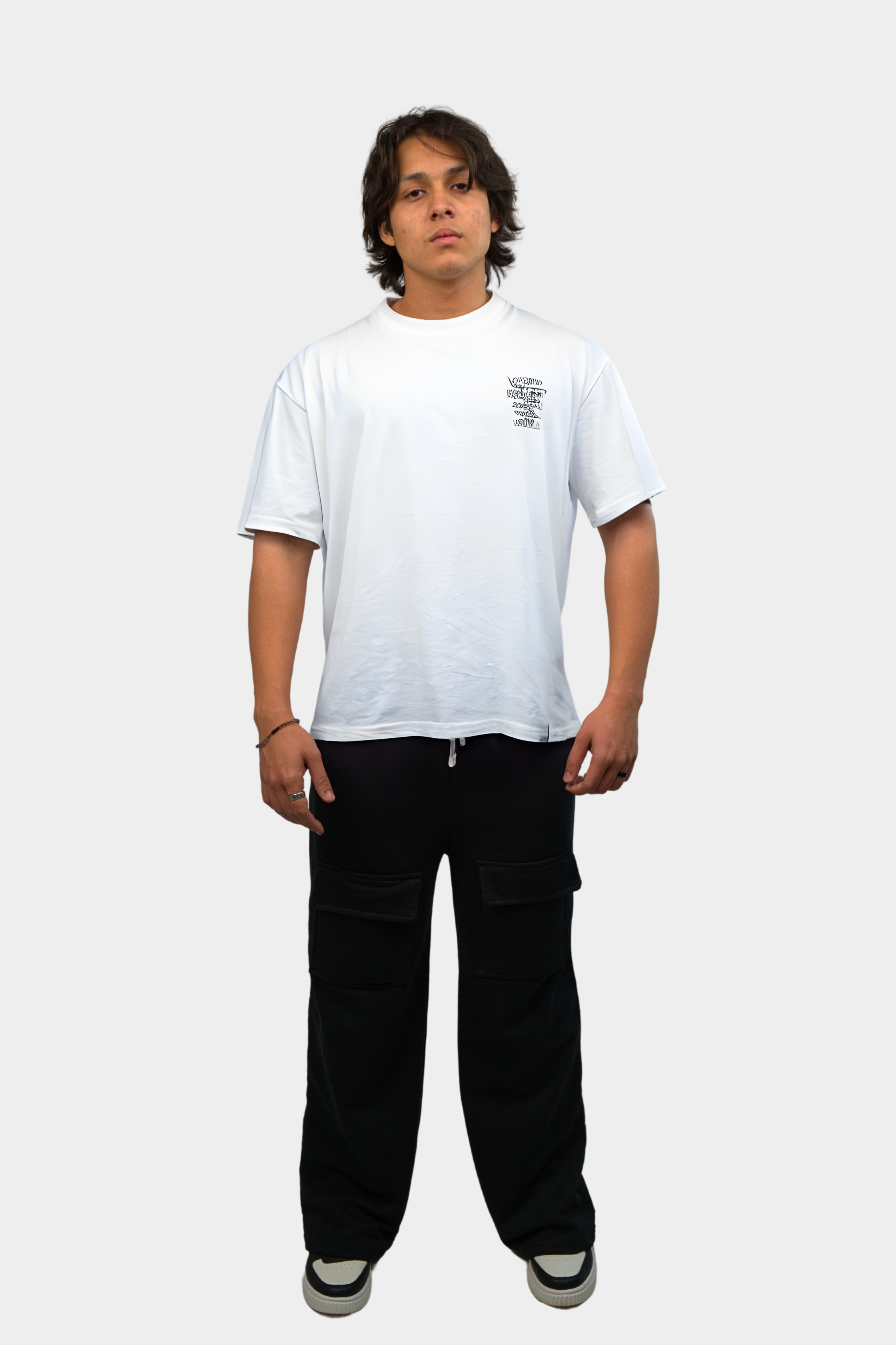 Wide Leg Cargo Front Pocket Jogger Pant | Black