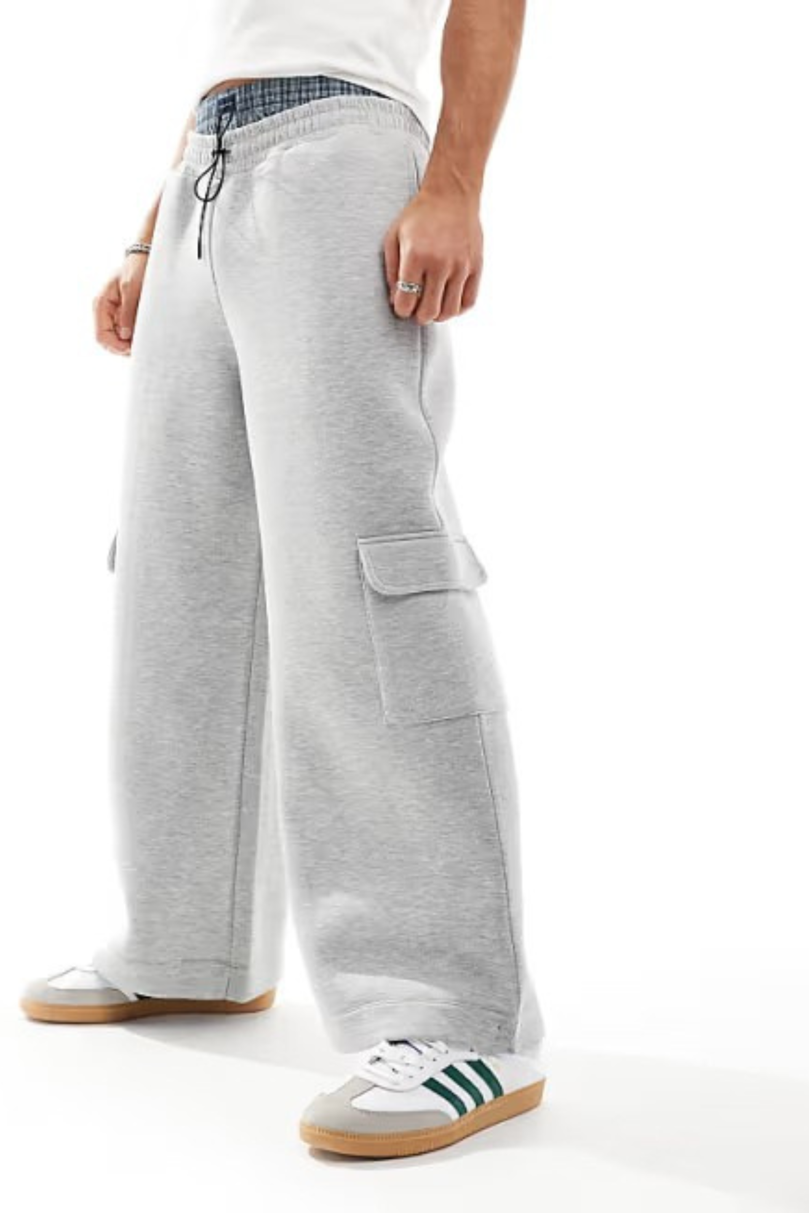 Wide Leg Cargo Jogger Pant | Grey
