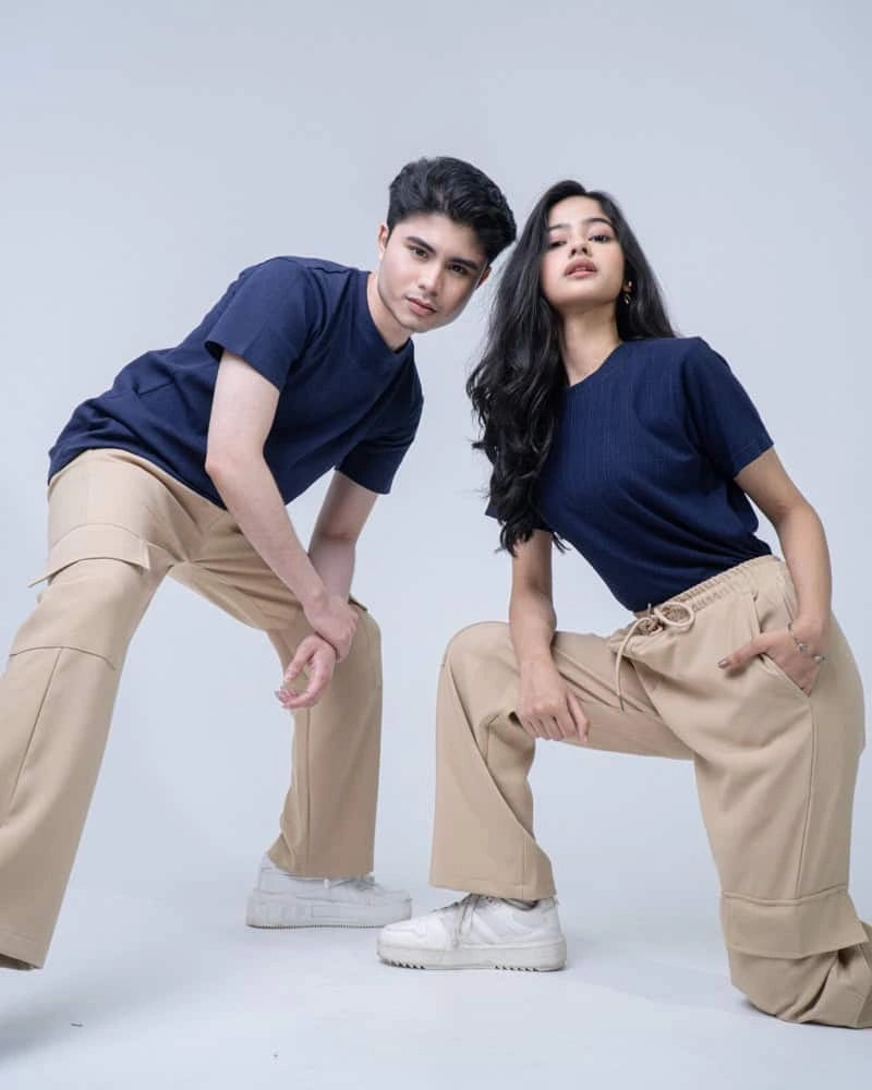 Unisex Cargo Jogger Pants - Beige