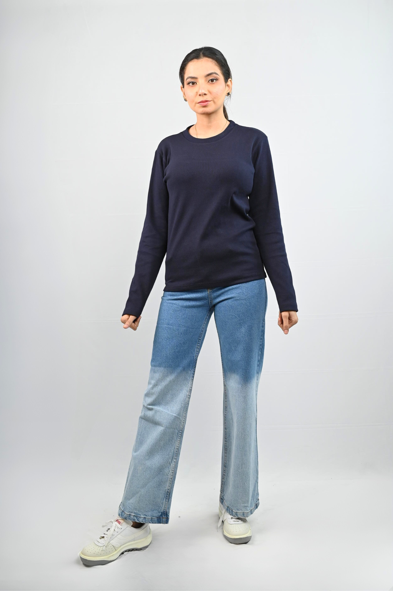D600 Two-Tone Wide-Leg Jeans (MINOR FAULT)