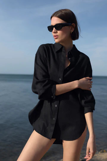 D600 Oversized Essentials Shirt – Mad Black