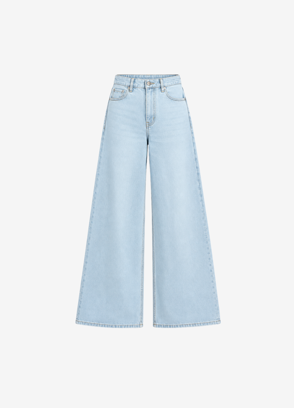 Zara Wide-Leg Jeans - Light Blue