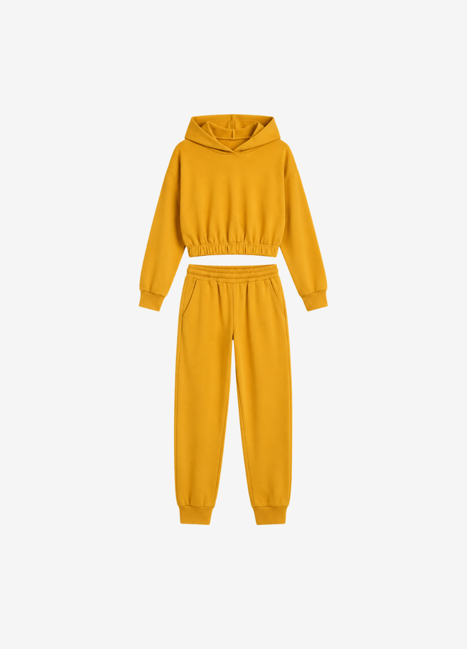 Oversized Hoodie Co-Ord Set - Yellow