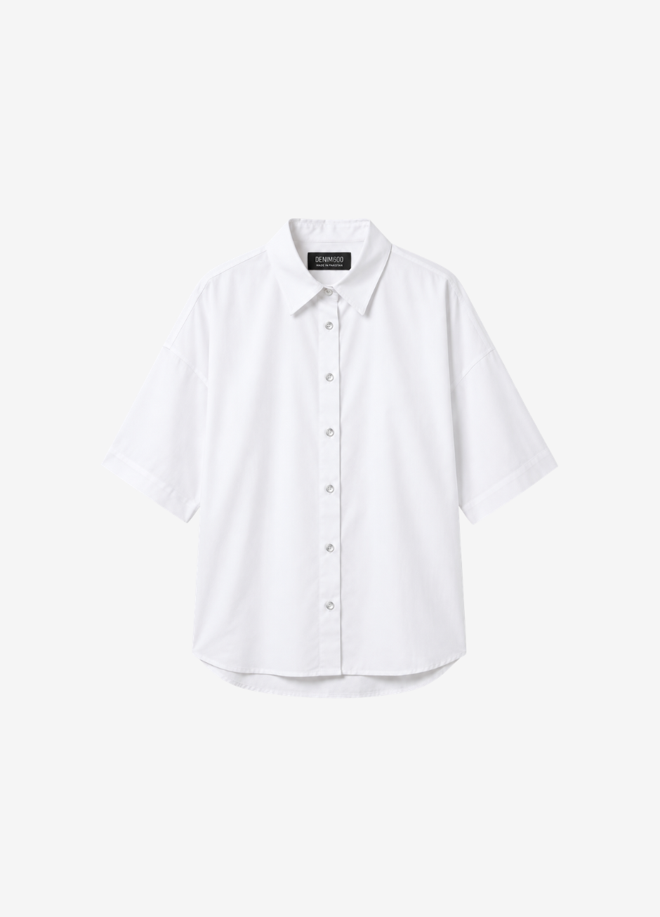 Oversized Button Down Shirt - Off White