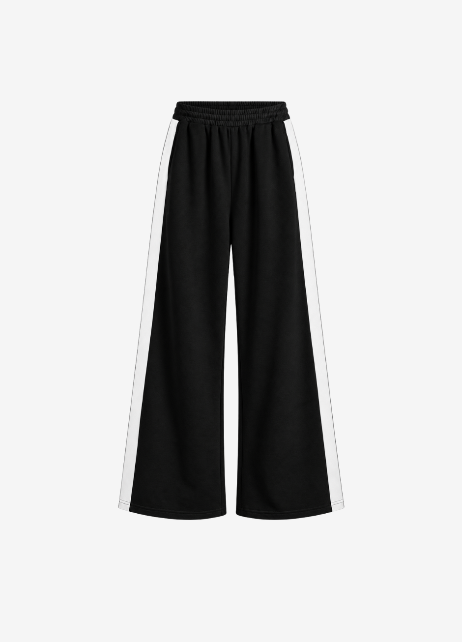 D600 Side Panel Wide Leg Trouser | Black