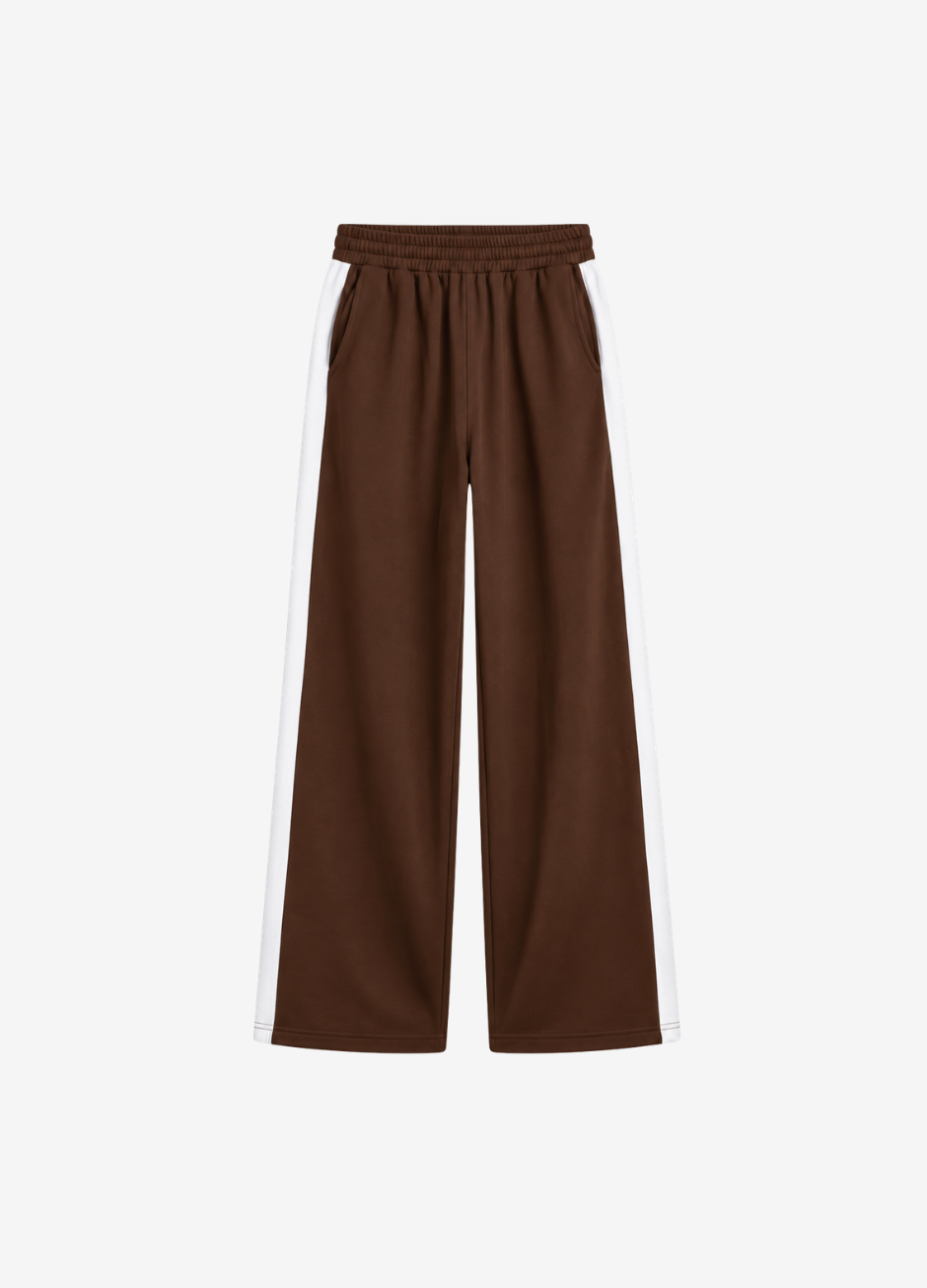 D600 Side Panel Wide Leg Trouser | Brown