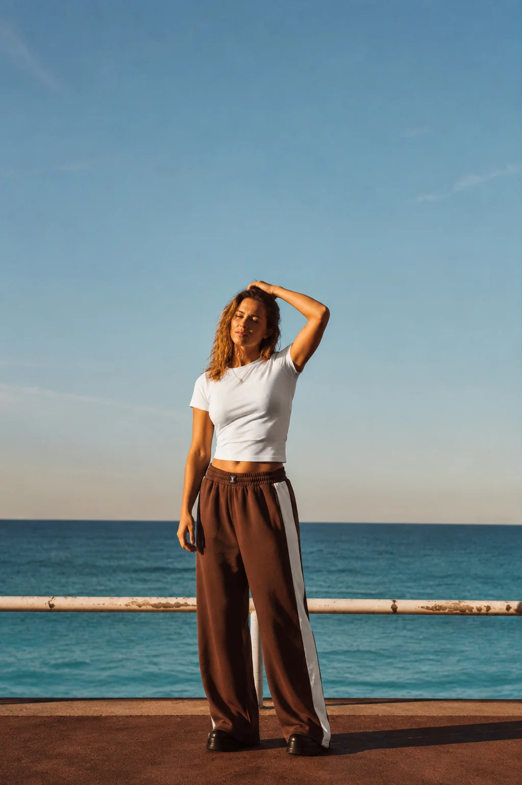 D600 Side Panel Wide Leg Trouser | Brown