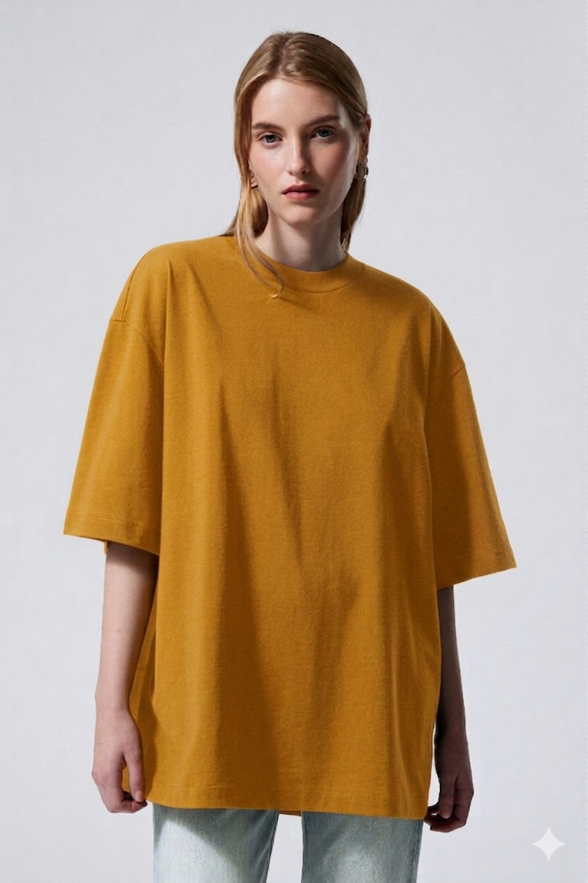 Basic Oversized Tee - Musturd