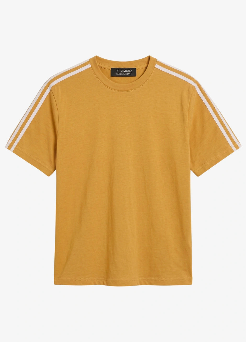Oversized Stripe T-Shirt - Mustard