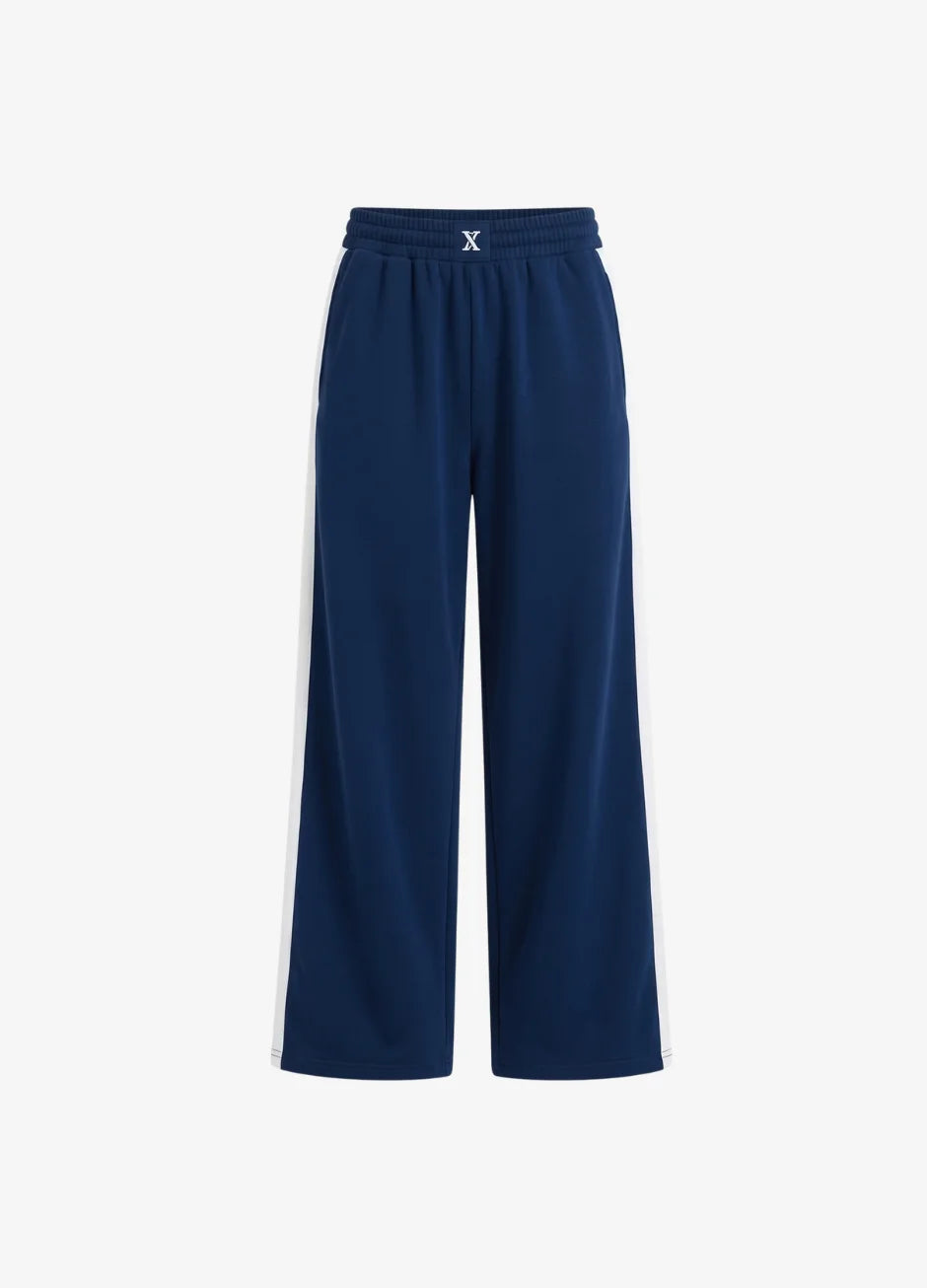D600 Side Panel Wide Leg Trouser | Navy Blue