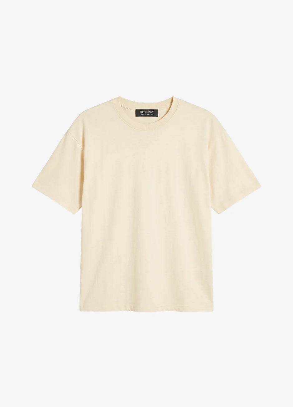 Basic Oversized Tee - Off White Beige