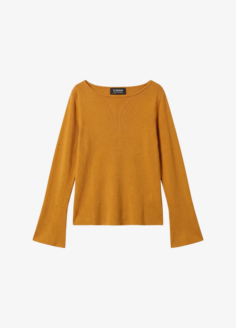 Bell Sleeve T-Shirt - Musturd