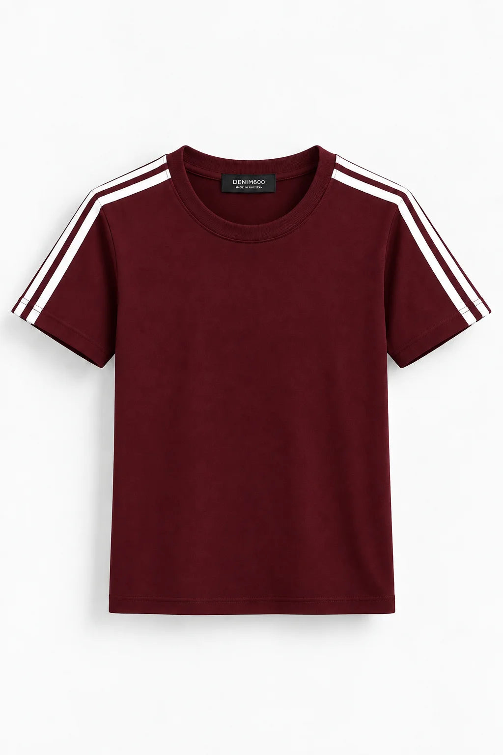 Essential Stripe Tee | Maroon
