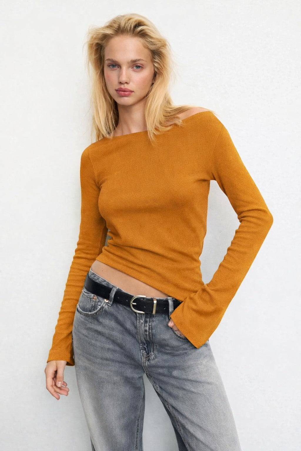 Bell Sleeve T-Shirt - Musturd