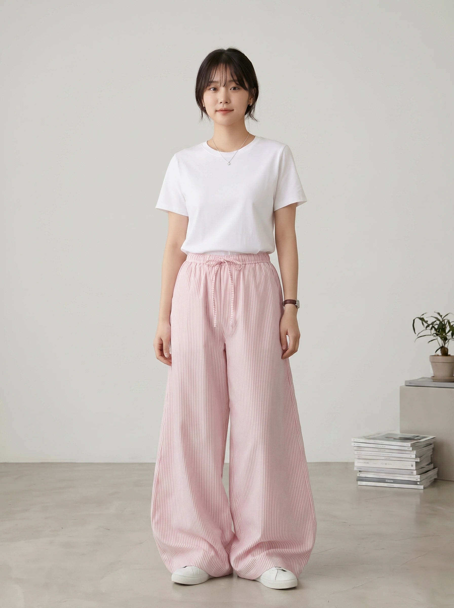 D600 Baggy Wide-Leg Stripe Trouser