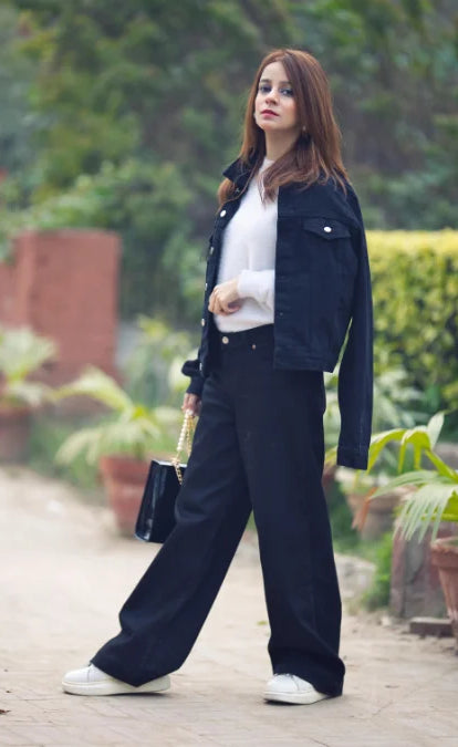 D600 PURE BLACK DENIM JACKET