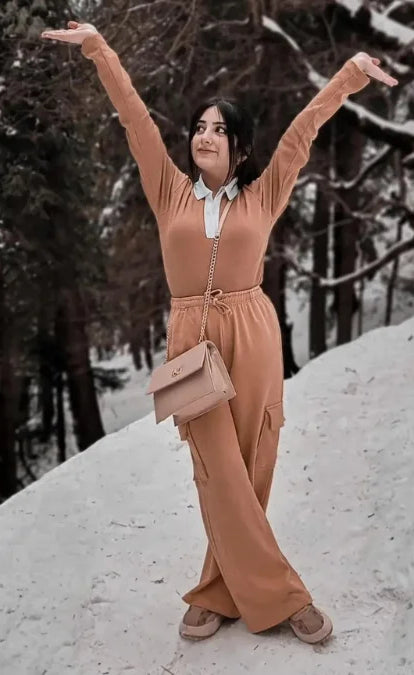 ZARA LIGHT WEIGHT HIGH WAISTED CARGO SWEATPANT