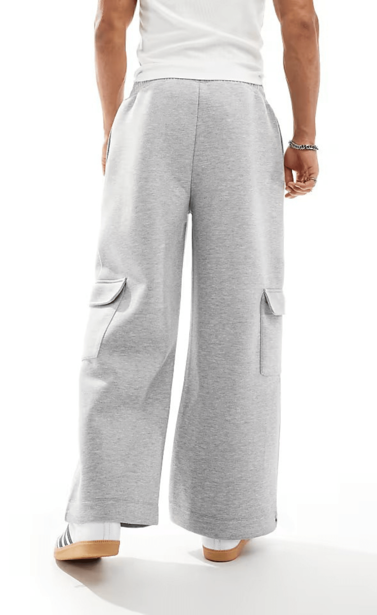 Wide Leg Cargo Jogger Pant | Grey