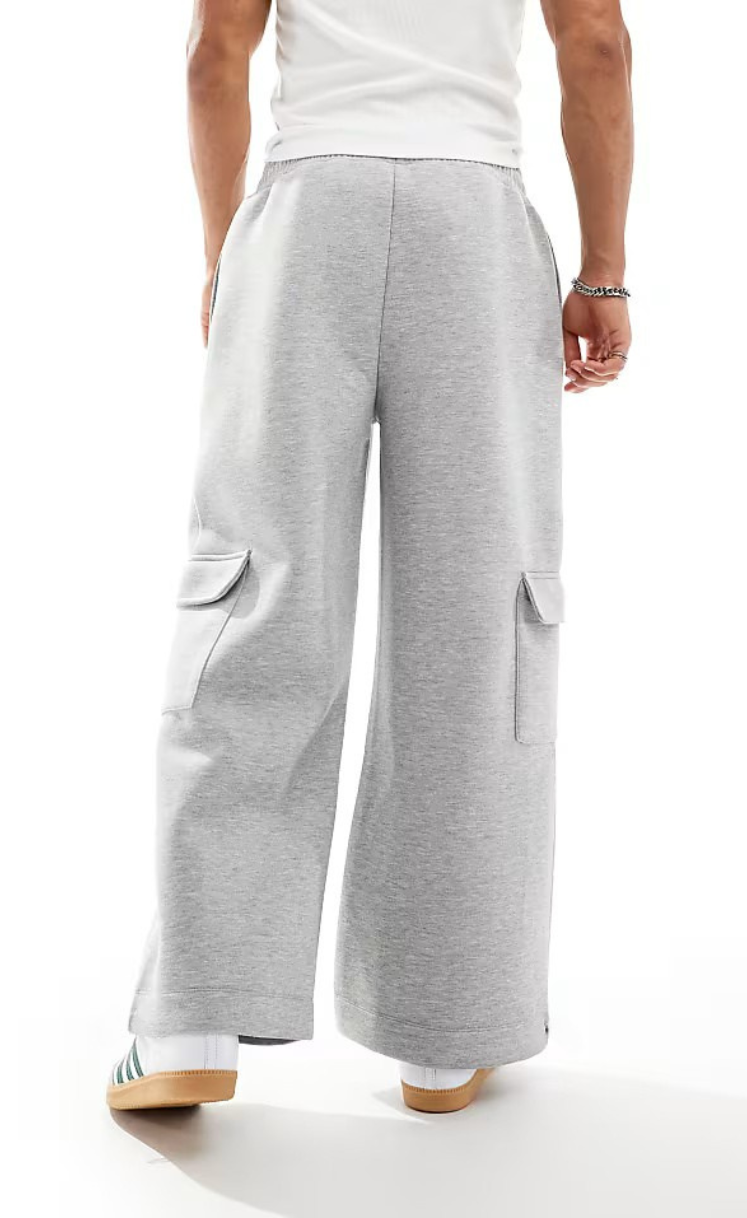 Wide Leg Cargo Jogger Pant | Grey