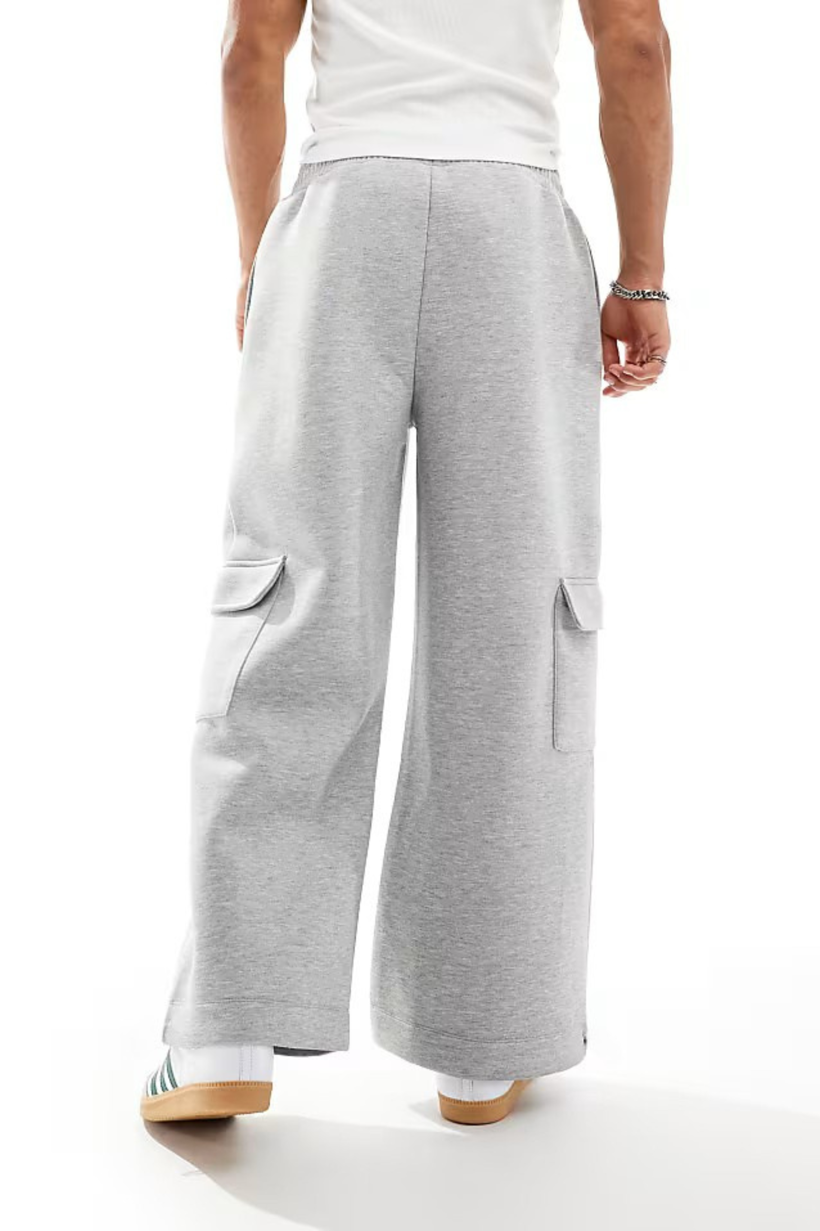 Wide Leg Cargo Jogger Pant | Grey