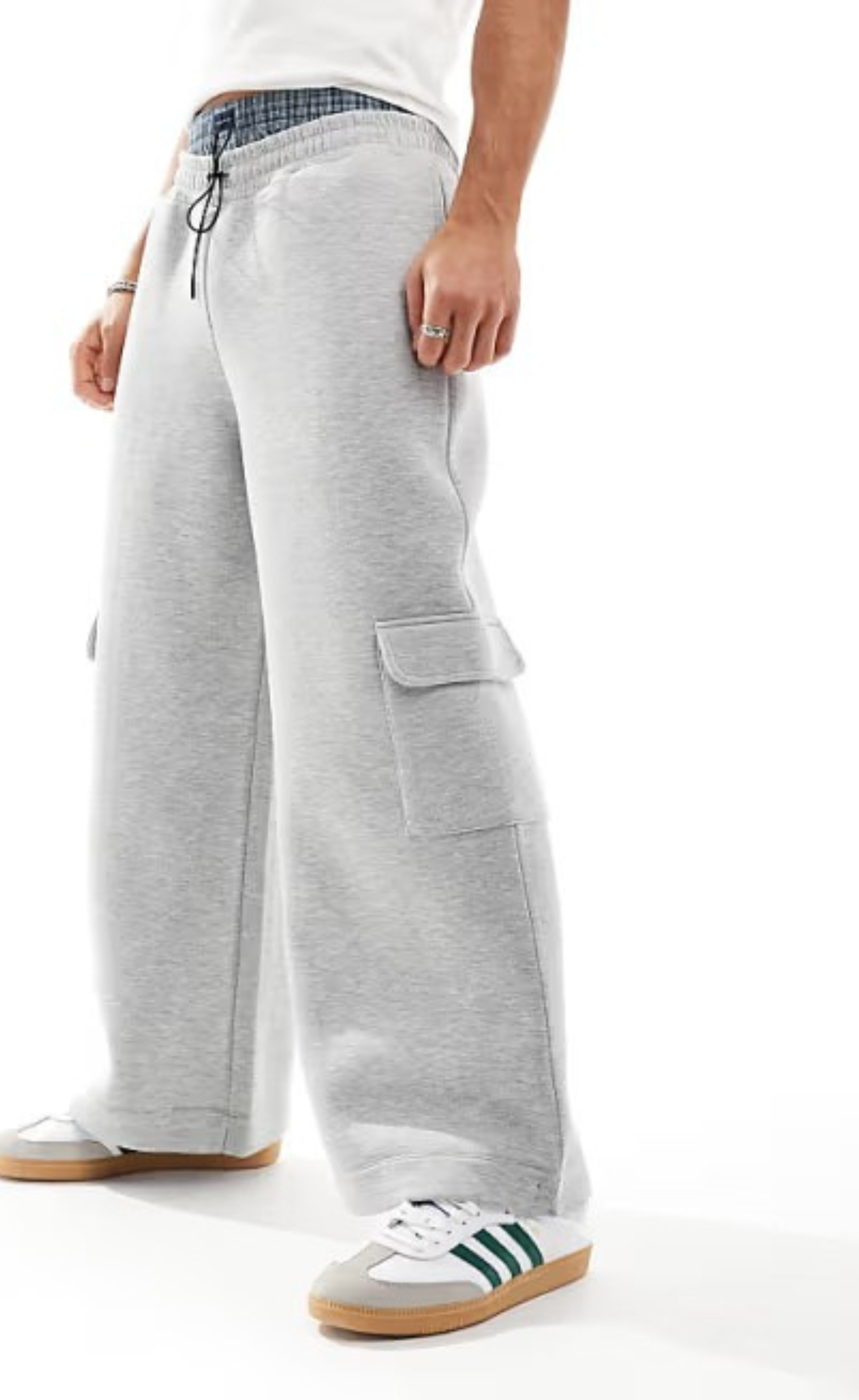 Wide Leg Cargo Jogger Pant | Grey