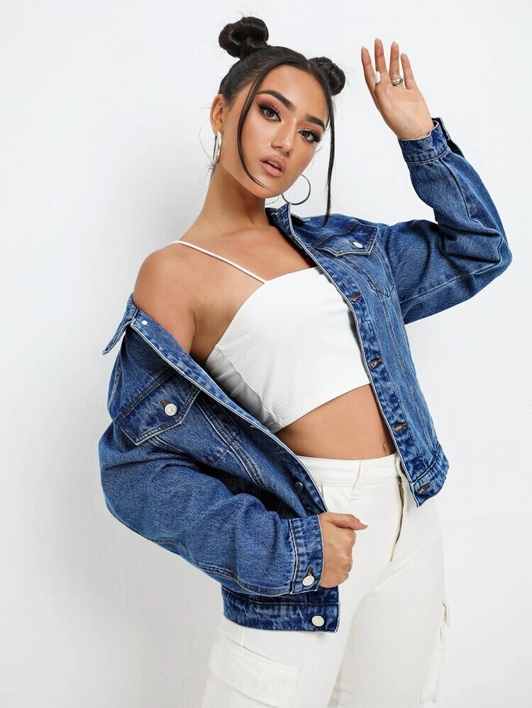 D600 Denim Jacket - Mid Blue