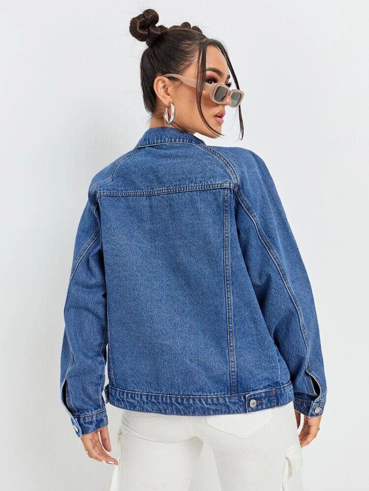 D600 Denim Jacket - Mid Blue