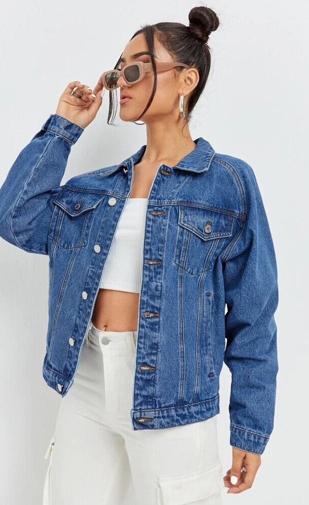 D600 Denim Jacket - Mid Blue