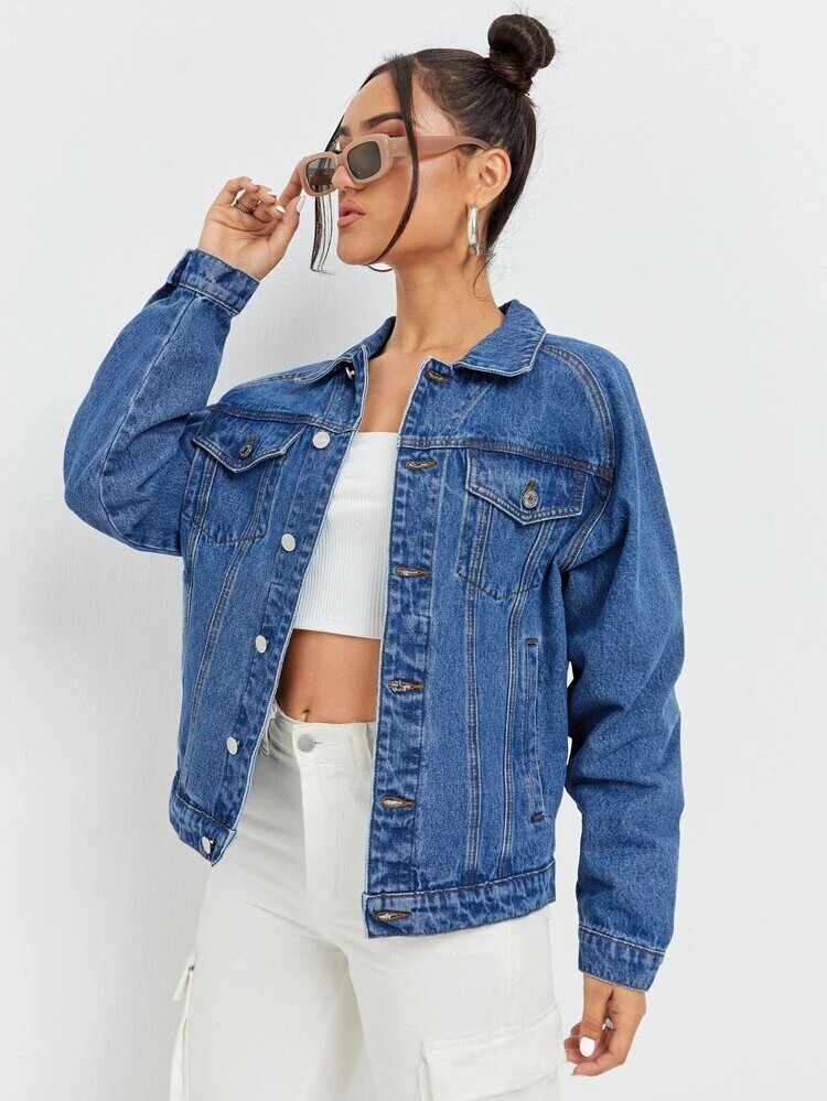 D600 Denim Jacket - Mid Blue