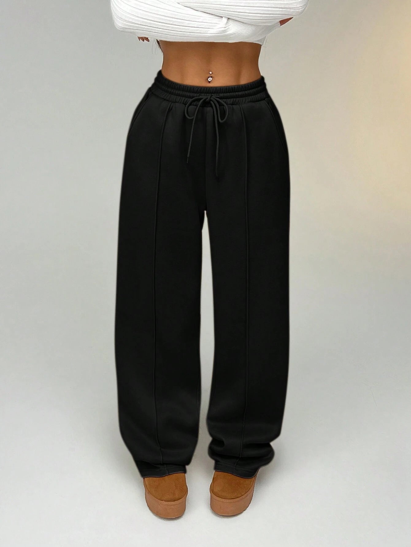 Wide Leg High-Waist Sweatpant