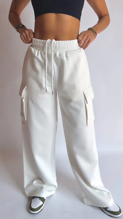 D600 Cargo Sweatpant - White
