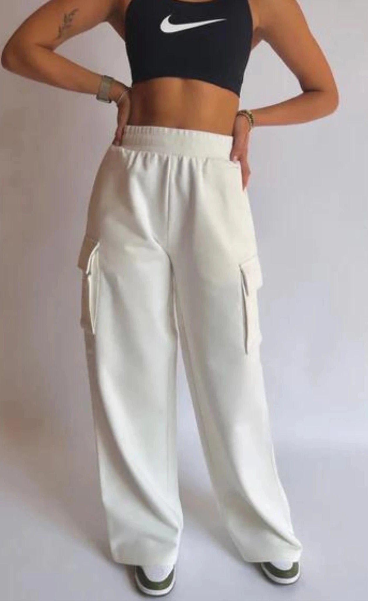 D600 CARGO SWEATPANT - WHITE