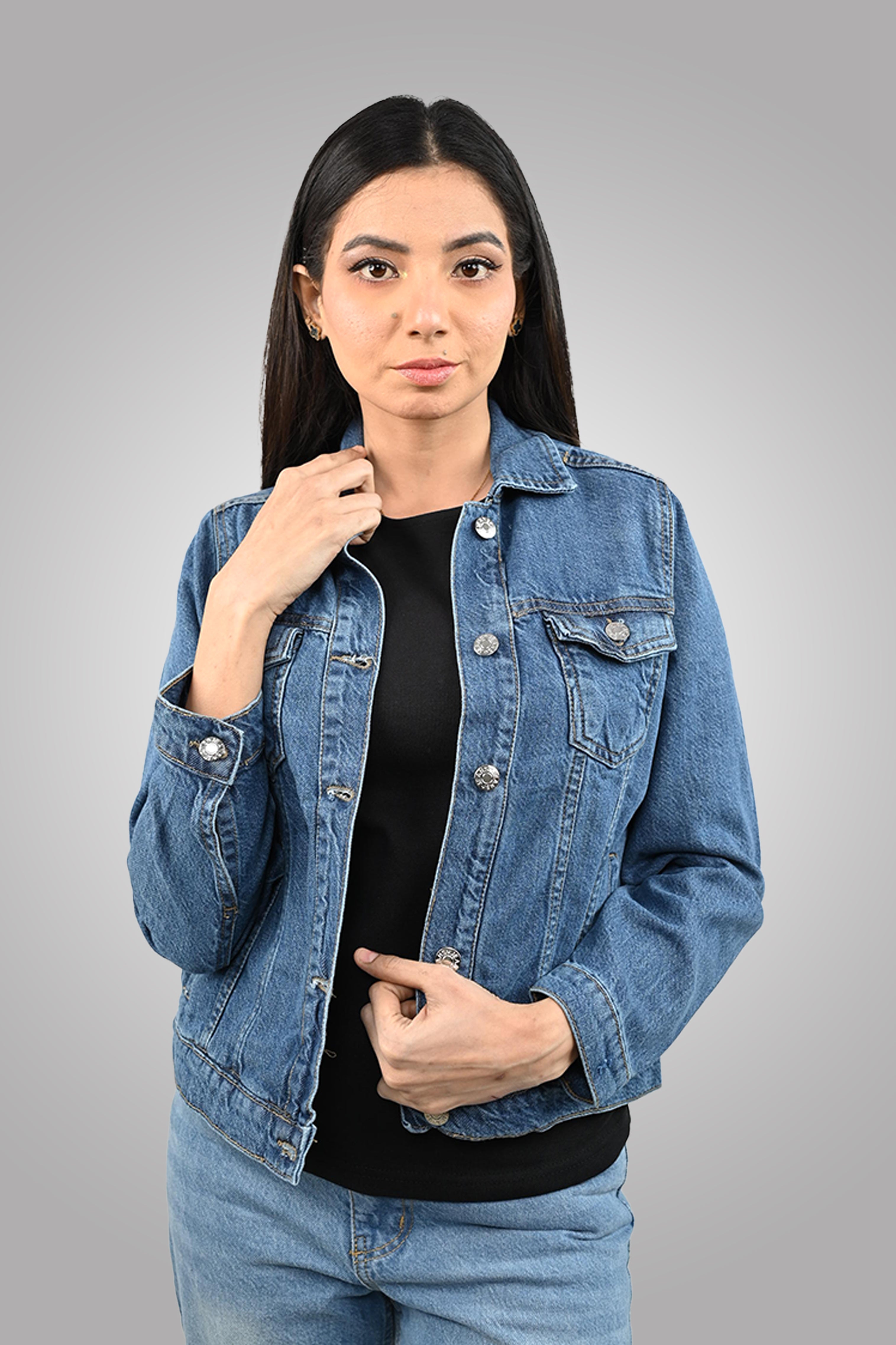 D600 Classic Women's Denim Jacket | Mid Blue