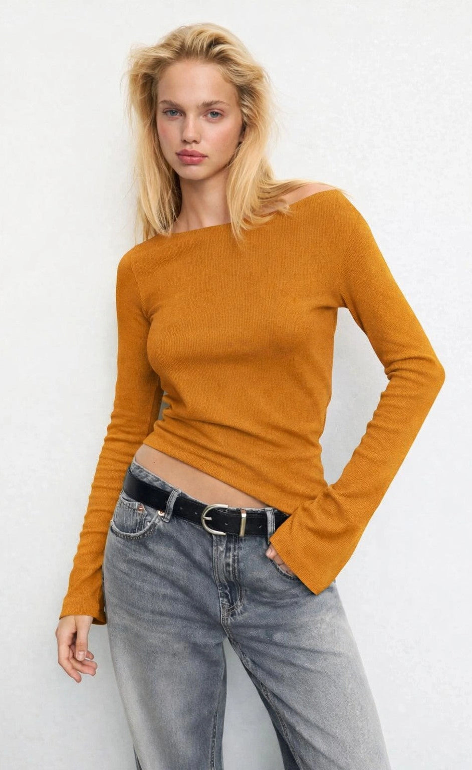 Bell Sleeve T-Shirt - Musturd