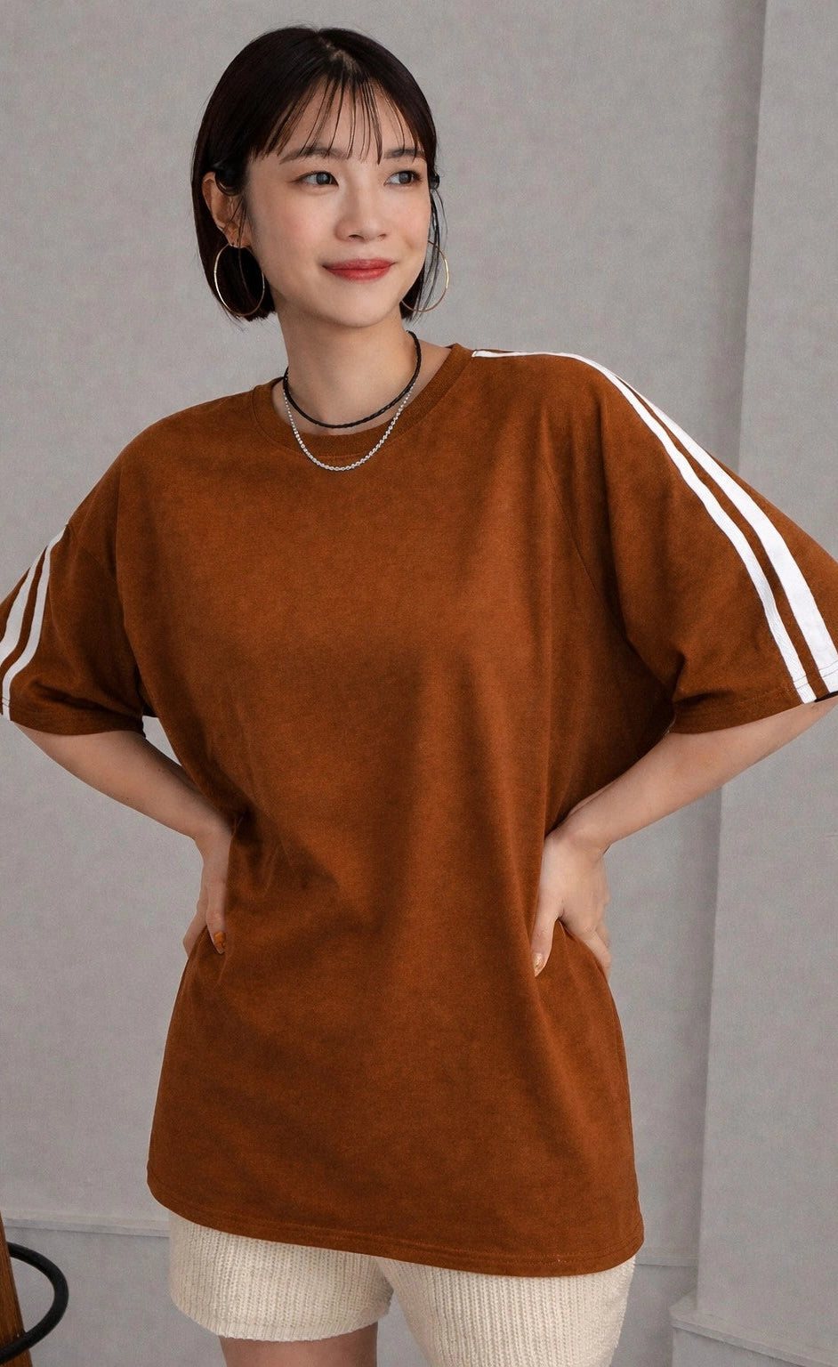 Oversized Stripe T-Shirt - Mustard