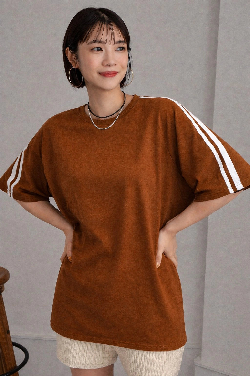 Oversized Stripe T-Shirt - Mustard