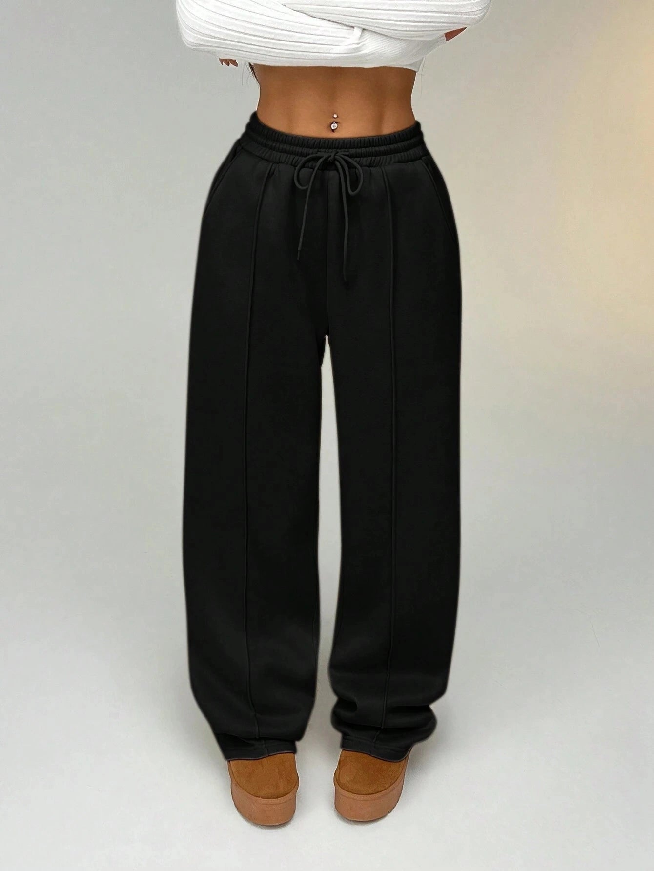 Wide Leg High-Waist Sweatpant