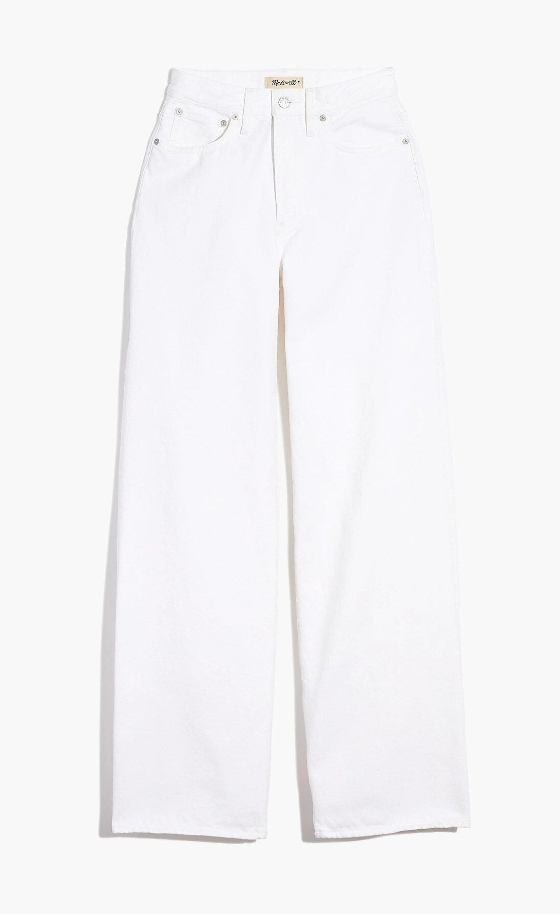 White High-Waisted Wide-Leg Jeans