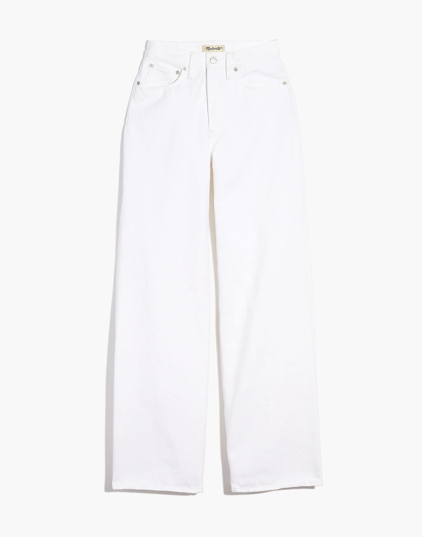 White High-Waisted Wide-Leg Jeans