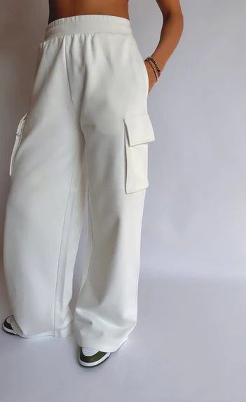 D600 CARGO SWEATPANT - WHITE