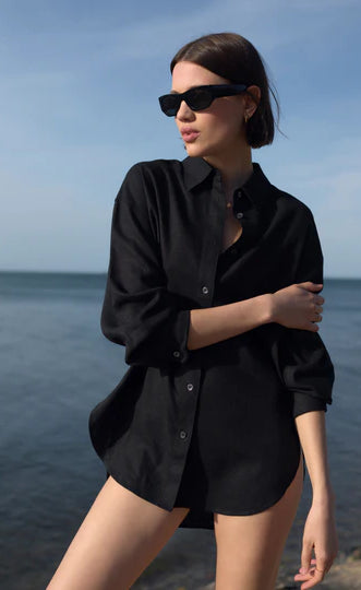 D600 Oversized Essentials Shirt – Mad Black
