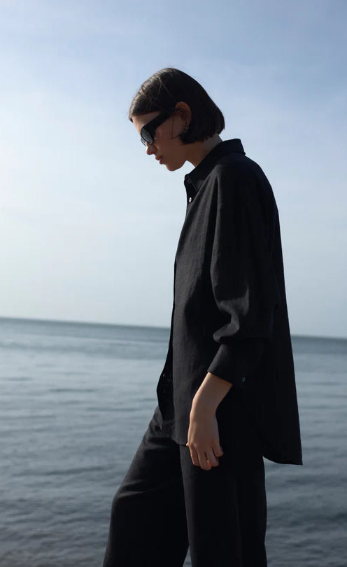 D600 Oversized Essentials Shirt – Mad Black