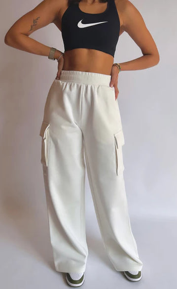D600 CARGO SWEATPANT - WHITE