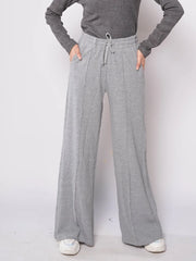 D600 - Grey Wide Leg Seam Trousers