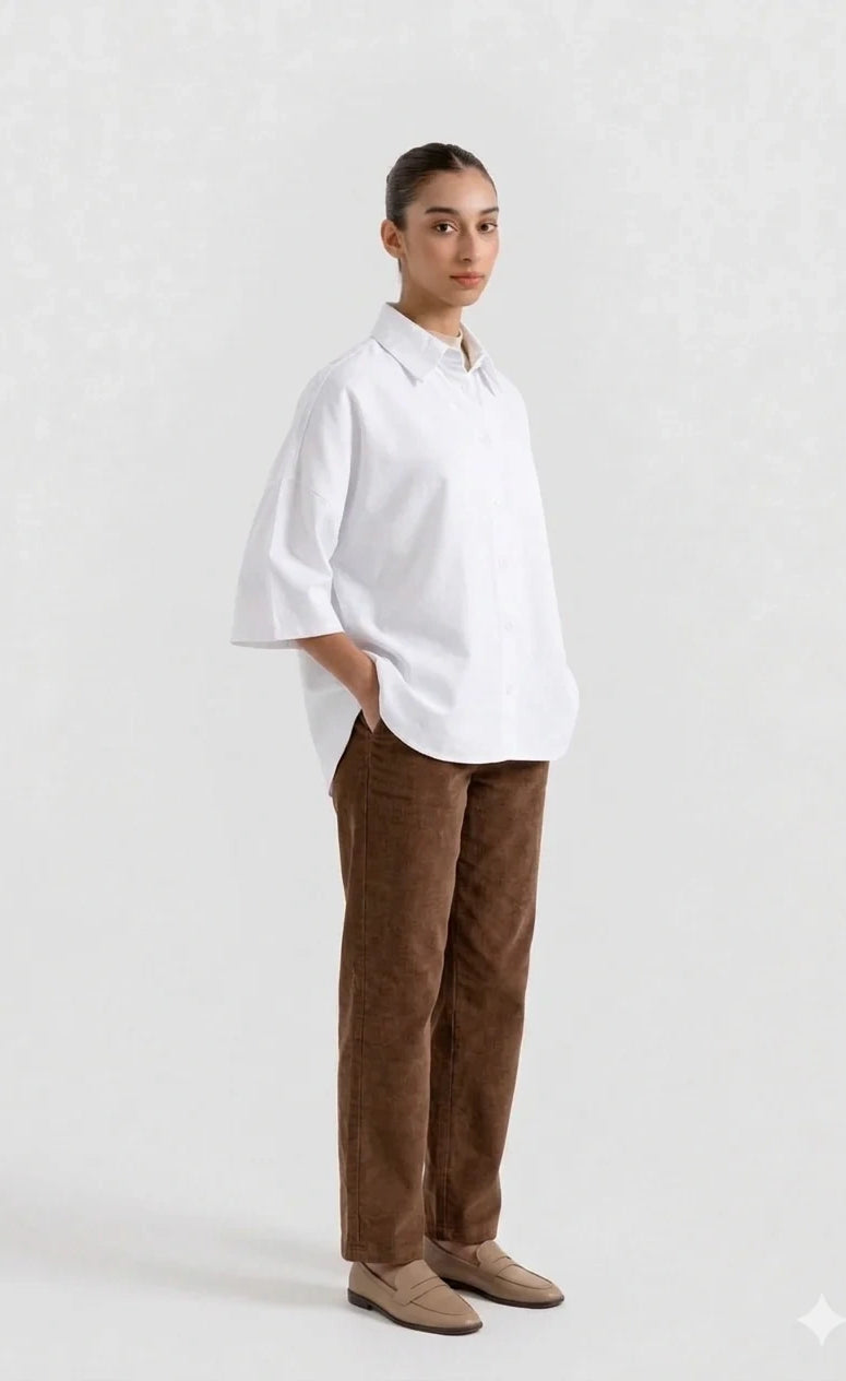 Oversized Button Down Shirt - Off White