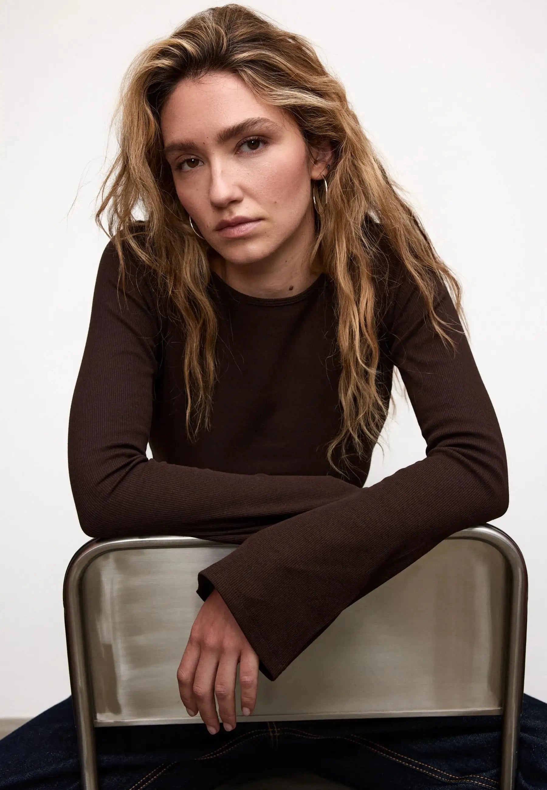 Bell Sleeve T-Shirt - Brown