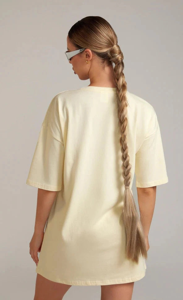 Basic Oversized Tee - Off White Beige