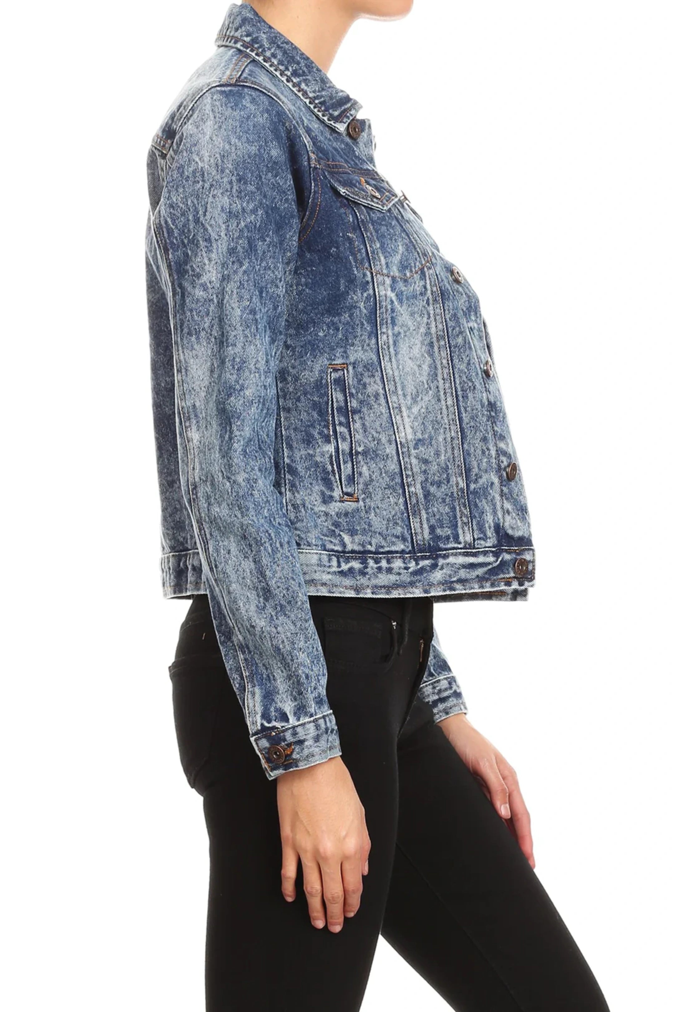 HM ACID WASHED DENIM JACKET