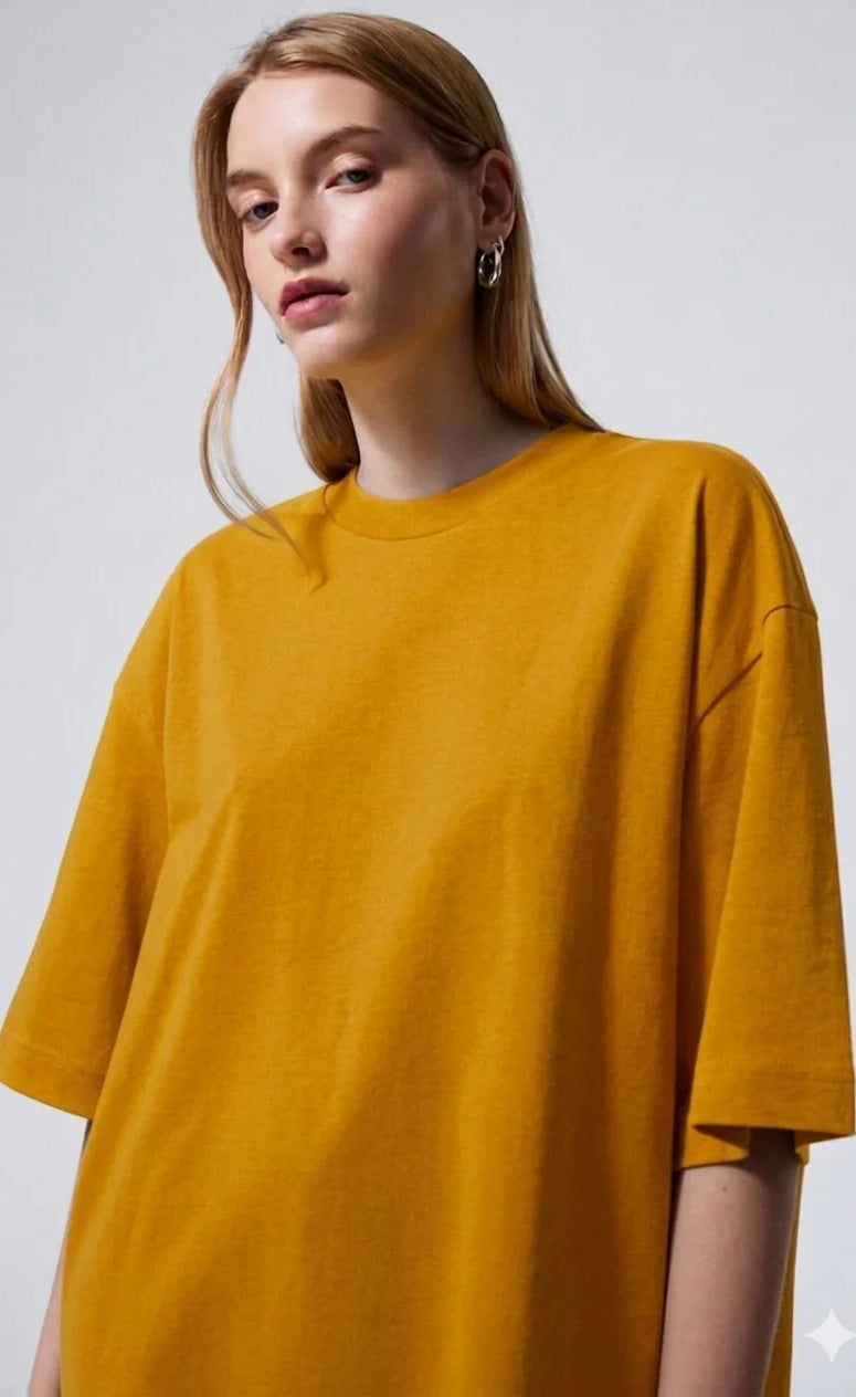 Basic Oversized Tee - Musturd